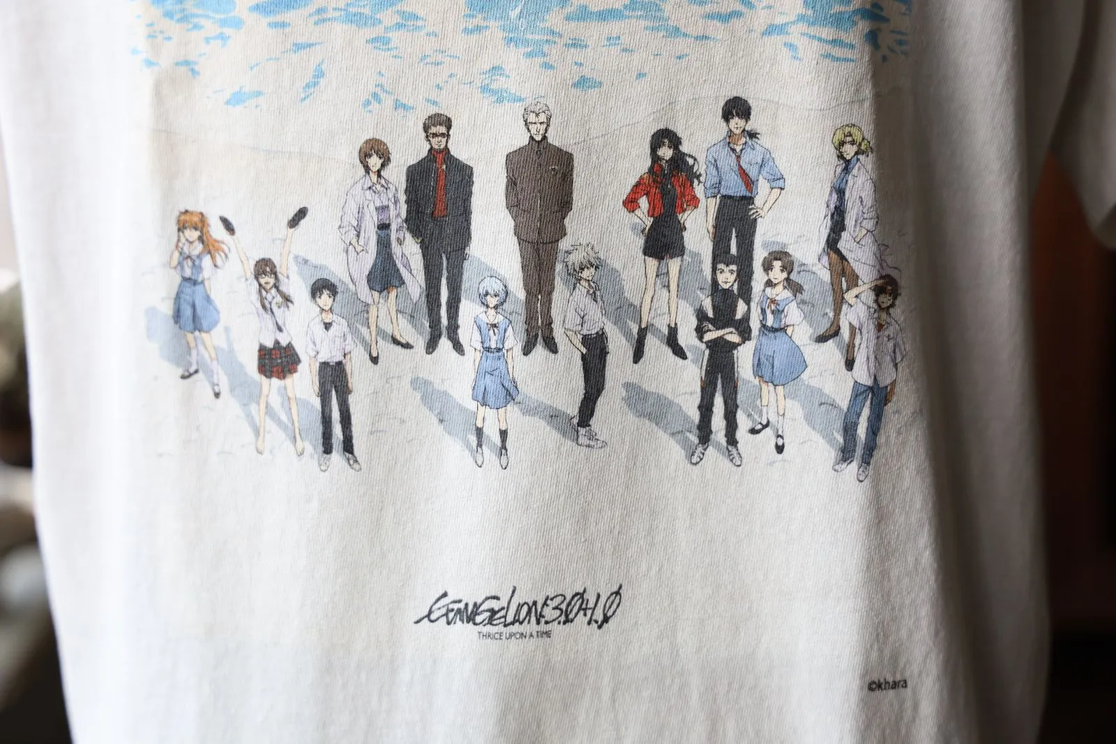SAINT Mxxxxxx × EVENGELION × GEEKS RULE EV_SS TEE/BLUE/WHT Three-party co-branded Neon Genesis Evangelion co-branded TEE off-white S-XL Made of original OE yarn tube weaving without side seams to distinguish the width of the fabric Original consistent co-branded label/co-branded wash mark/little angel anti-counterfeiting label Top-notch printing technology Repeated pattern making, closely following the original details